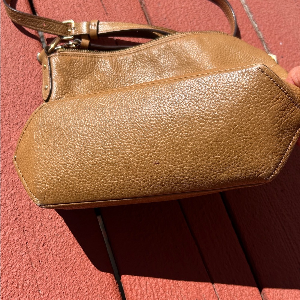 Coach Pebbled Leather Crossbody in Cognac Brown - Picture 6 of 8